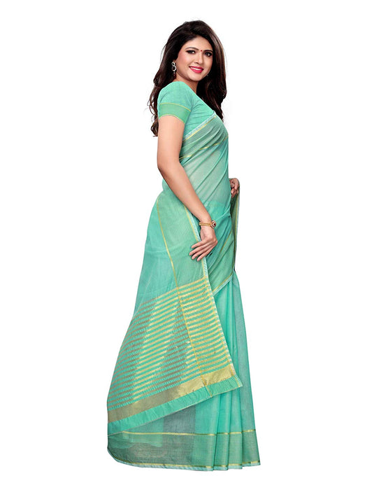 Turquoise Color Poly Silk Saree