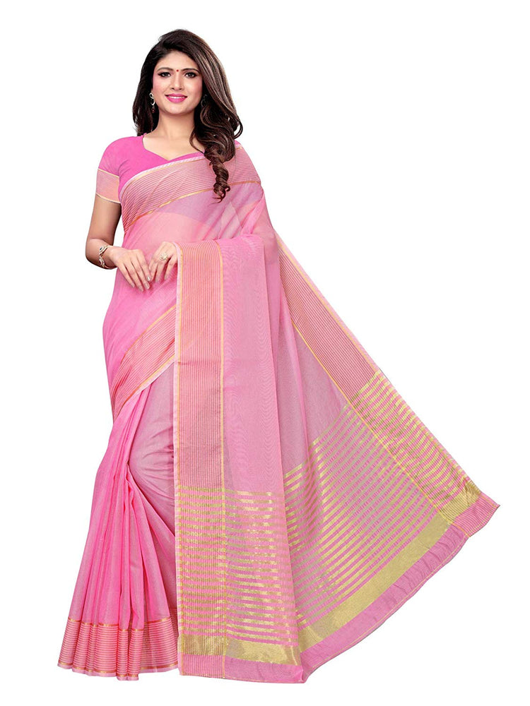 Pink Color Poly Silk Saree only in Bigswipe