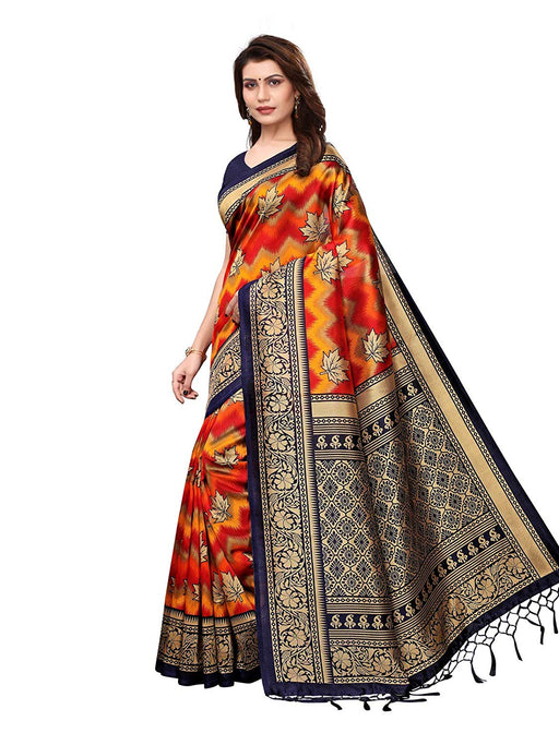 Navy Blue, Red, Multi Color Poly Silk Saree only in Bigswipe