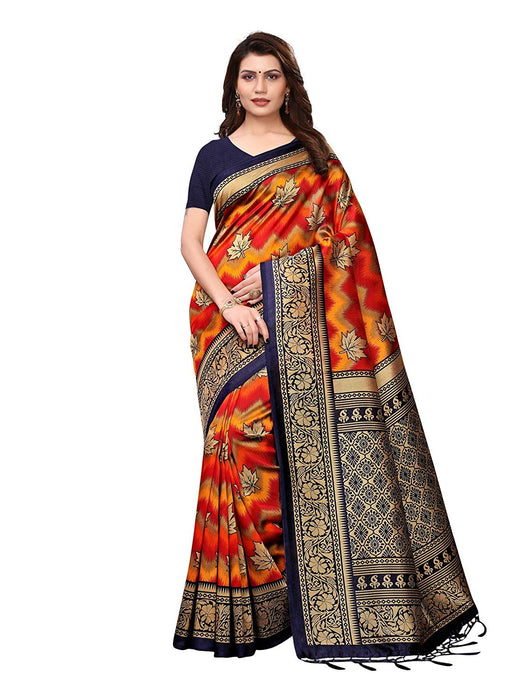 Navy Blue, Red, Multi Color Poly Silk Saree only in Bigswipe