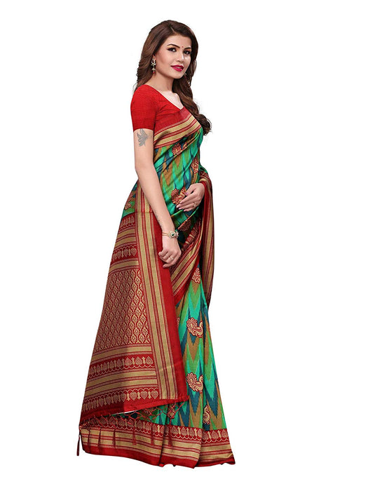 Maroon, Green, Multi Color Poly Silk Saree only in Bigswipe