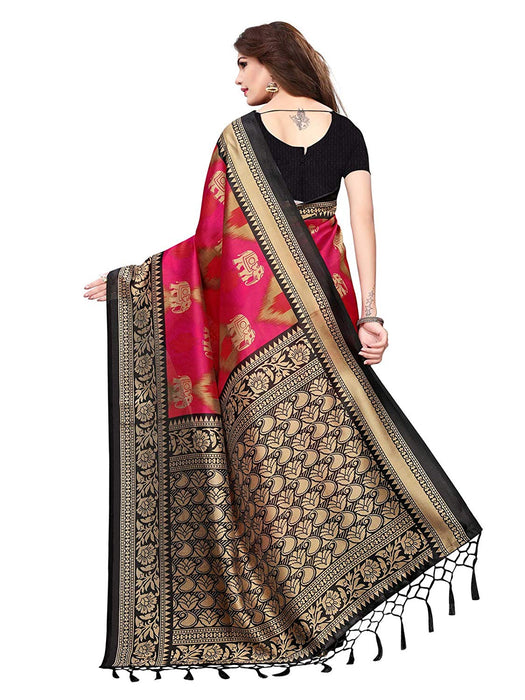 Black, Pink, Multi Color Poly Silk Saree only in Bigswipe