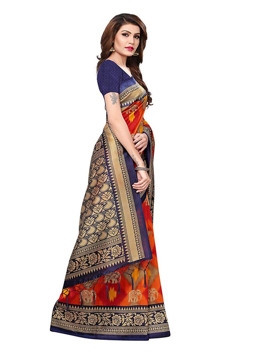 Navy Blue, Red, Multi Color Poly Silk Saree only in Bigswipe