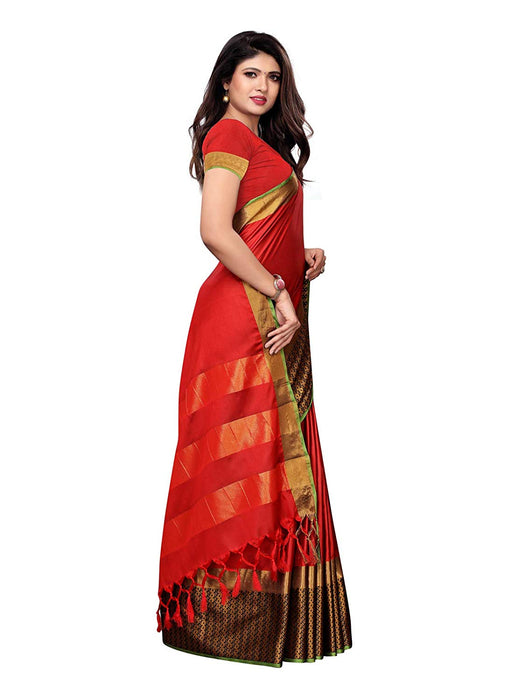 Maroon, Black Color Poly Silk Saree only in Bigswipe