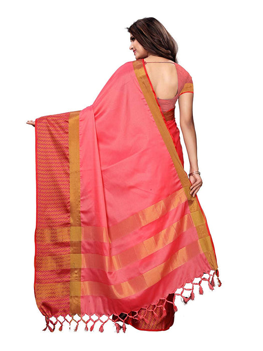 Pink, Purple Color Poly Silk Saree only in Bigswipe