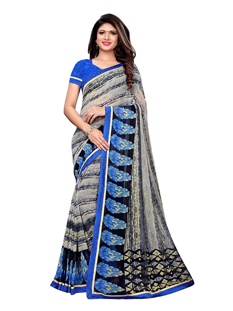 Grey, Blue, Multi Color Georgette Saree only in Bigswipe