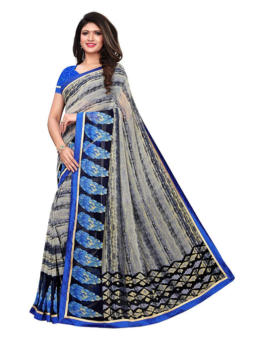 Grey, Blue, Multi Color Georgette Saree only in Bigswipe