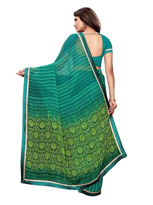 Turquoise Color Georgette Saree