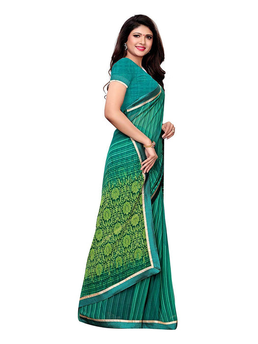 Turquoise Color Georgette Saree