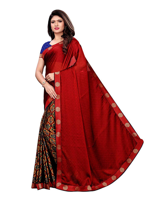 Maroon, Multi Color Chiffon Saree only in Bigswipe