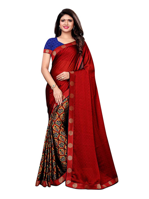 Maroon, Multi Color Chiffon Saree only in Bigswipe