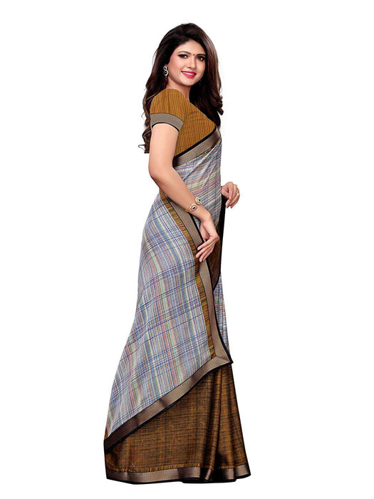 Green (Olive Green), Multi Color Chiffon Saree only in Bigswipe