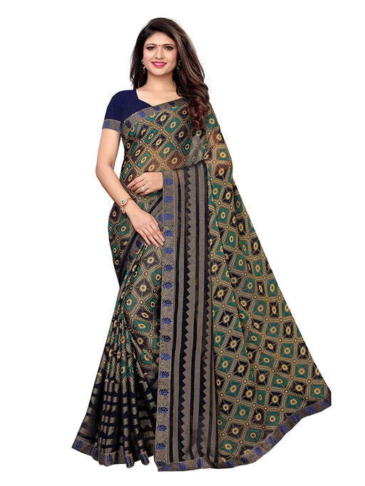 Navy Blue, Multi Color Georgette Saree only in Bigswipe