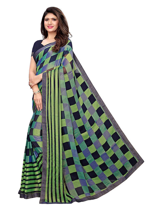 Green, Multi Color Georgette Saree only in Bigswipe