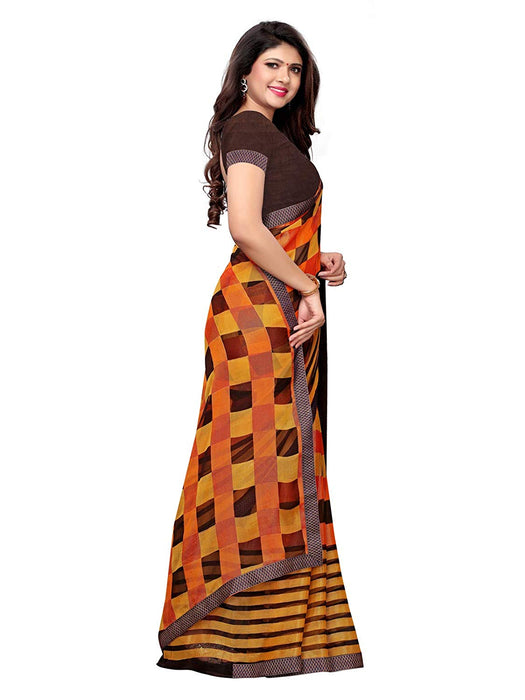 Orange, Multi Color Georgette Saree only in Bigswipe