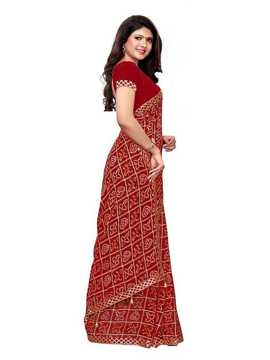 Maroon, Multi Color Chiffon Saree only in Bigswipe