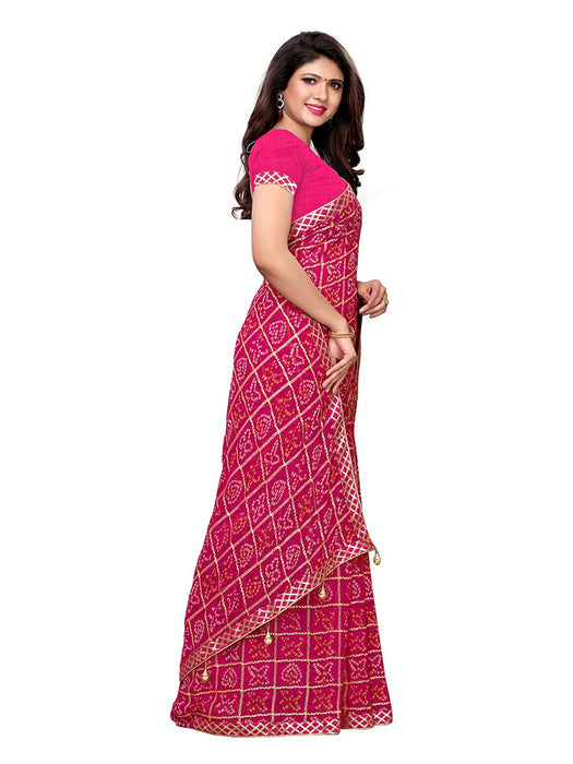 Pink, Multi Color Chiffon Saree only in Bigswipe