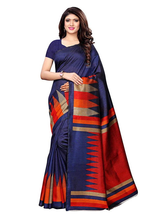 Navy Blue, Multi Color Art Silk Saree only in Bigswipe