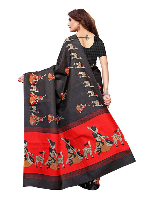 Black, Maroon Color Khadi Silk (Art Silk) Saree only in Bigswipe