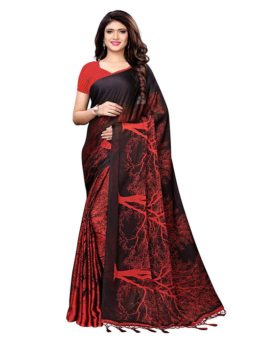 Maroon, Black Color Shimmer (Chiffon) Saree only in Bigswipe