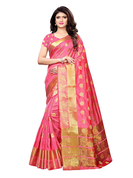 Pink Color Poly Silk Saree only in Bigswipe