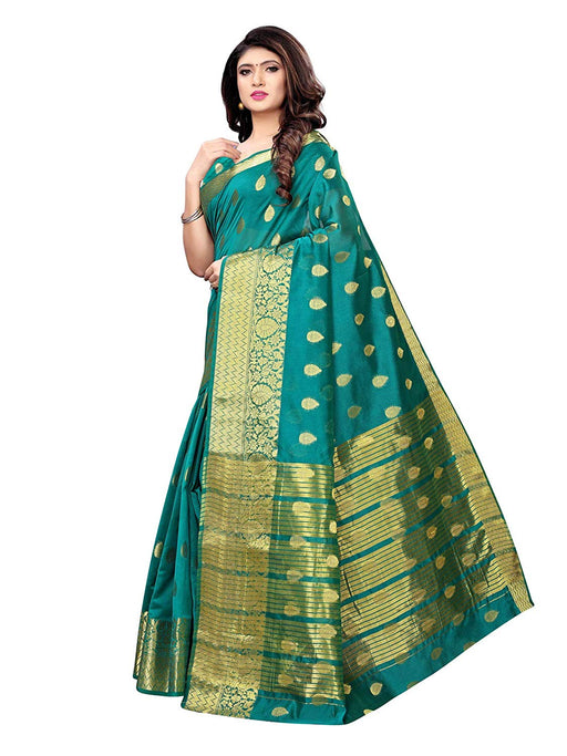 Turquoise Color Poly Silk Saree