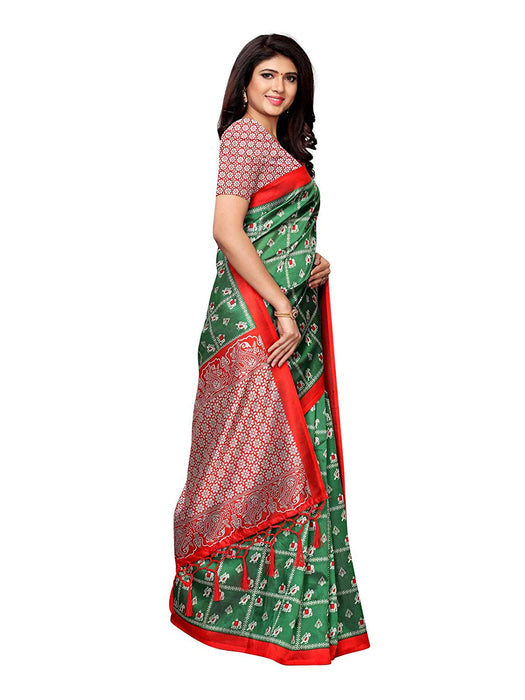 Green, Multi Color Poly Silk Saree only in Bigswipe