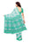 Turquoise, Off White Color Crepe Saree