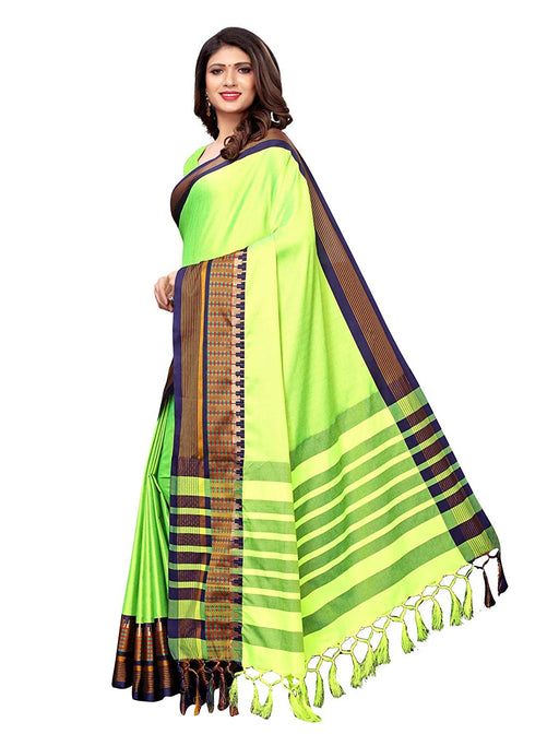 Green, Navy Blue Color Poly Silk Saree only in Bigswipe