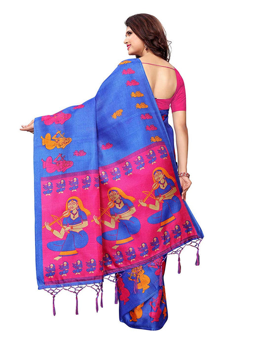 Blue, Pink Color Art Silk Saree only in Bigswipe