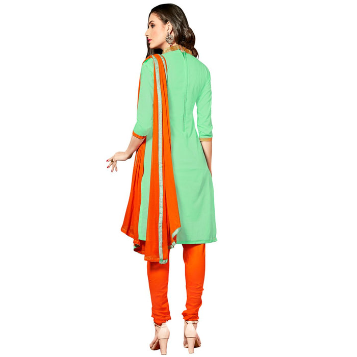 Glaze Cotton Fabric Green  Color Dress Material only in Bigswipe