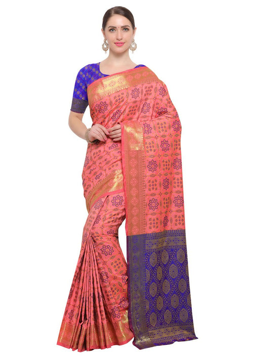 Peach Color Poly Silk Saree only in Bigswipe