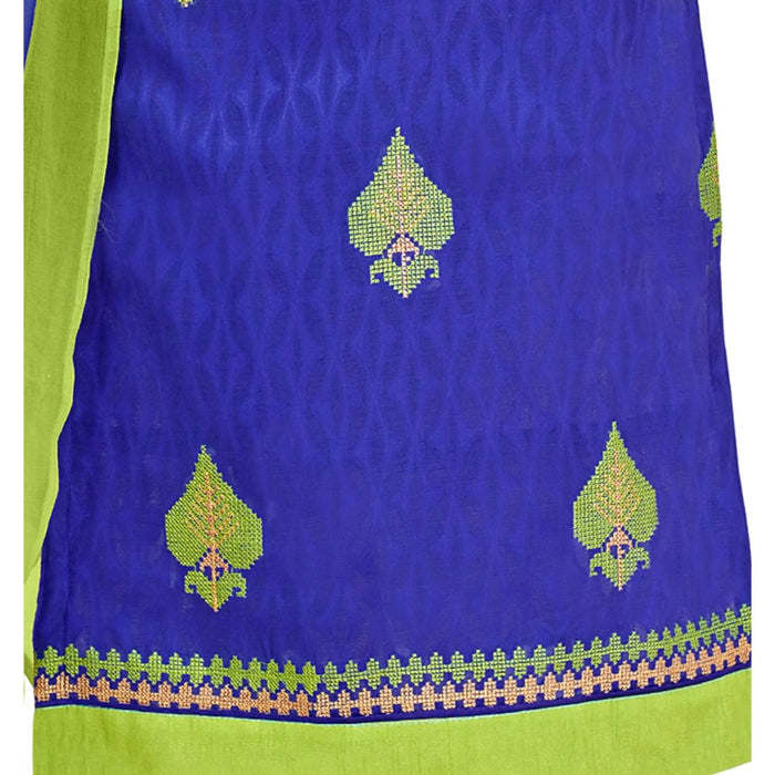 Cotton Jacquard Fabric Blue Color Dress Material only in Bigswipe