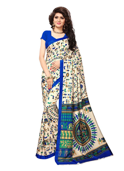 Beige, Blue, Multi Color  Art Silk (Vichitra Silk) Saree only in Bigswipe