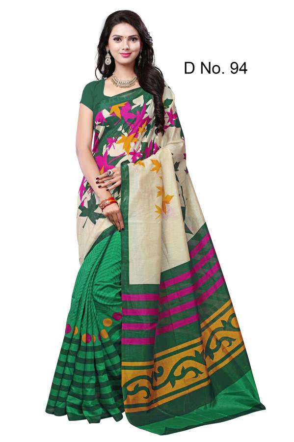 Printed Bhagalpuri Art Silk Saree only in Bigswipe