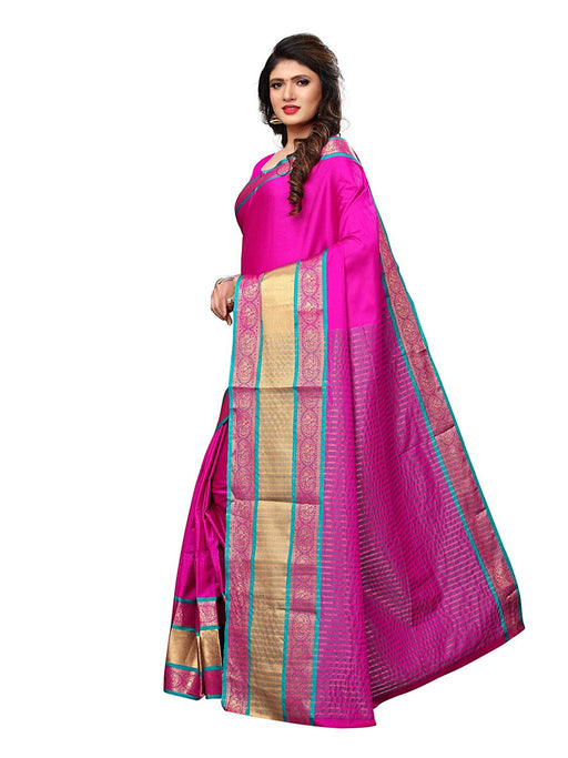 Pink Color Poly Silk Saree only in Bigswipe