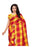 Yellow, Red Color Poly Silk Woven Checks Work Saree