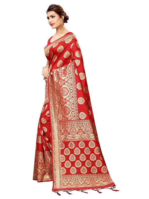 Red Color Poly Silk Saree