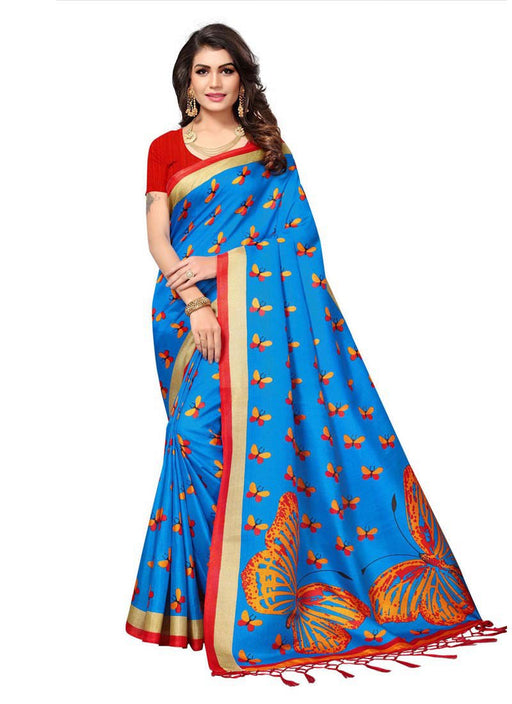 Blue, Multi Color  Art Silk Saree only in Bigswipe