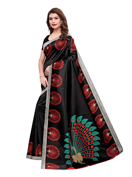 Black, Multi Color Poly Silk Saree only in Bigswipe