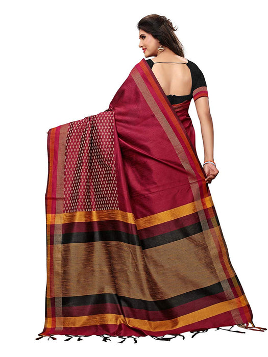 Maroon Color Tussar Silk (Art Silk) Saree only in Bigswipe