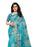 Turquoise, Multi Color Georgette Printed Work Saree