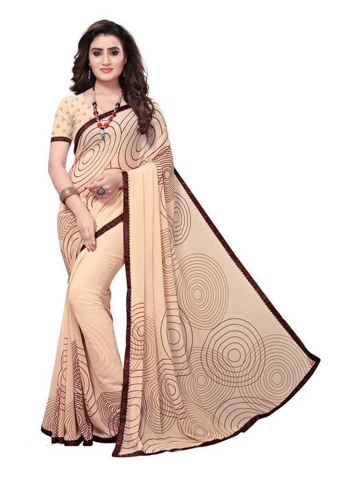 Beige, Brown Color  Georgette Saree only in Bigswipe