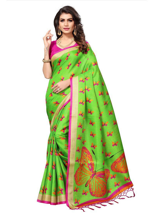 Green, Multi Color  Art Silk Saree only in Bigswipe