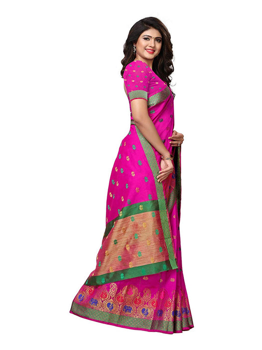 Pink Color Chanderi Silk Saree only in Bigswipe