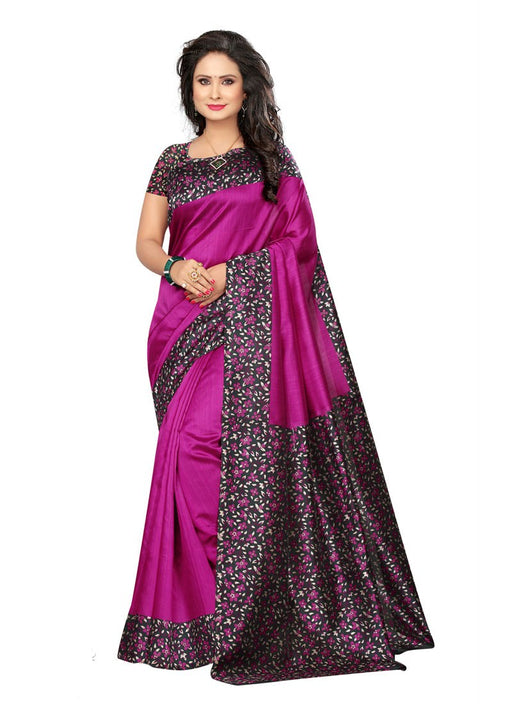 Pink Color Poly Silk Saree only in Bigswipe