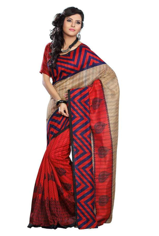 Printed Bhagalpuri Art Silk Saree only in Bigswipe