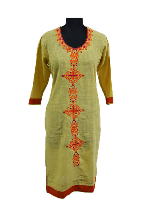 Cotton Slub Embroidery Kurti only in Bigswipe