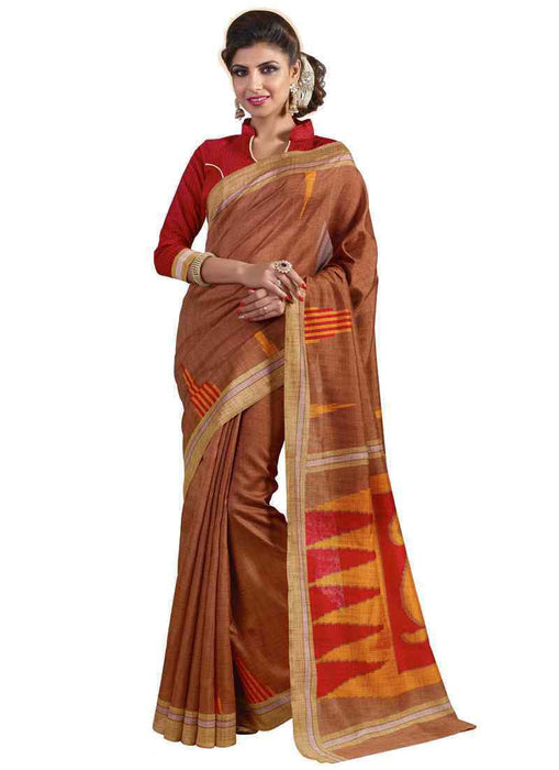 Brown Color Bhagalpuri Saree only in Bigswipe