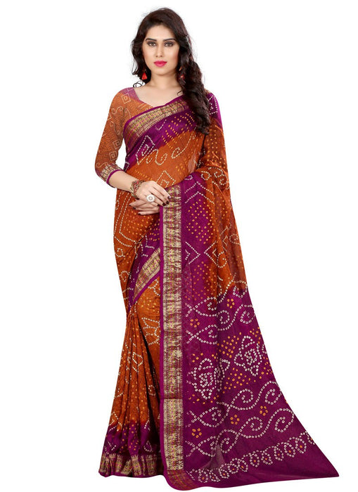 Orange,Pink Color Art Silk Saree only in Bigswipe